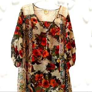 Anthropology Fig and Flower Blouse